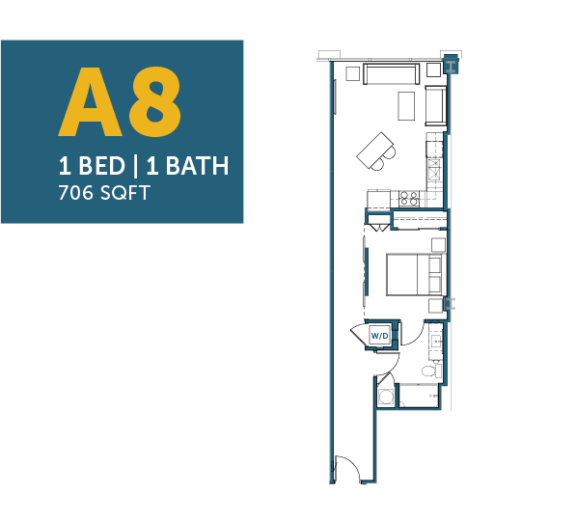 A8: 1 Bed, 1 Bath