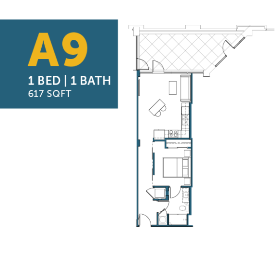 A9: 1 Bed, 1 Bath