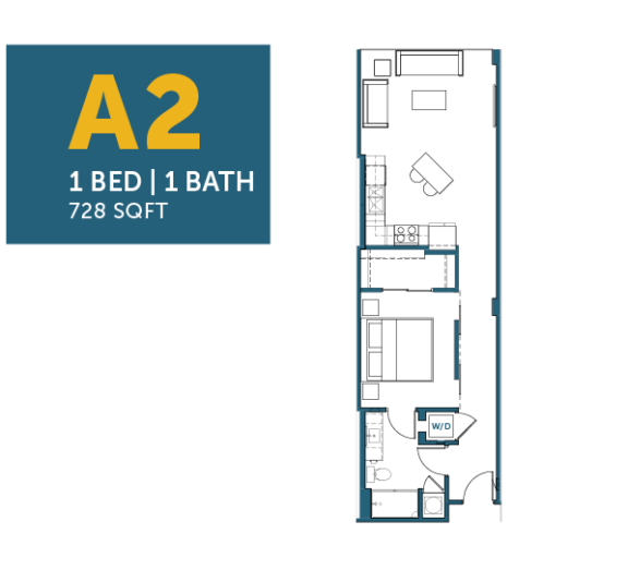 A2: 1 Bed, 1 Bath