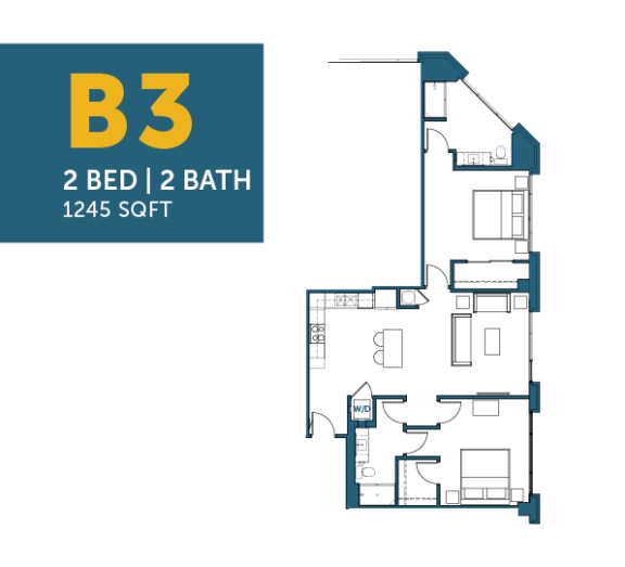 B3: 2 Bed, 2 Bath