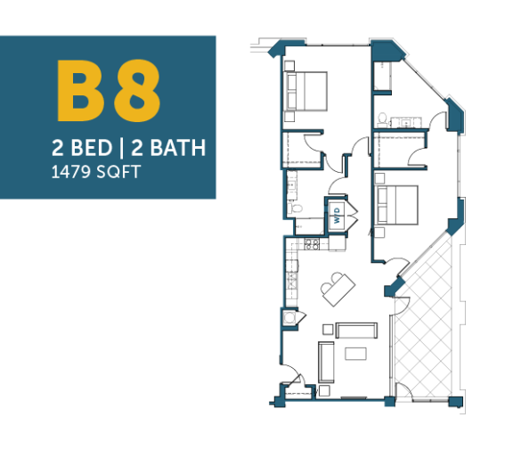 B8: 2 Bed, 2 Bath